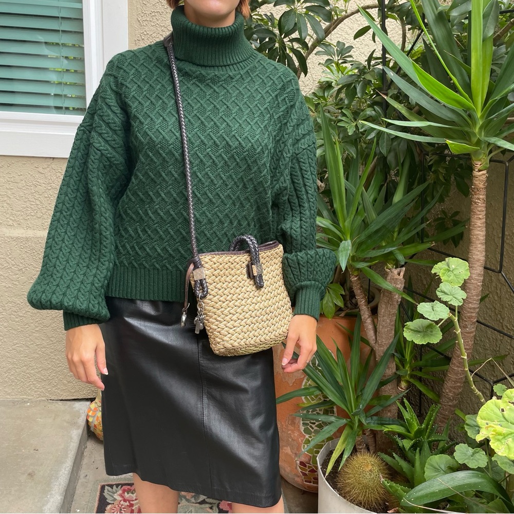 Vintage Brighton straw/leather shoulder bag